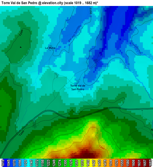 Torre Val de San Pedro elevation map