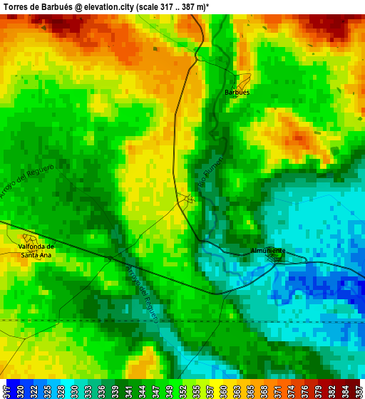 Torres de Barbués elevation map