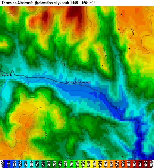 Torres de Albarracín elevation map