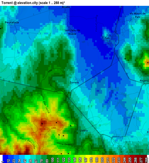 Torrent elevation map