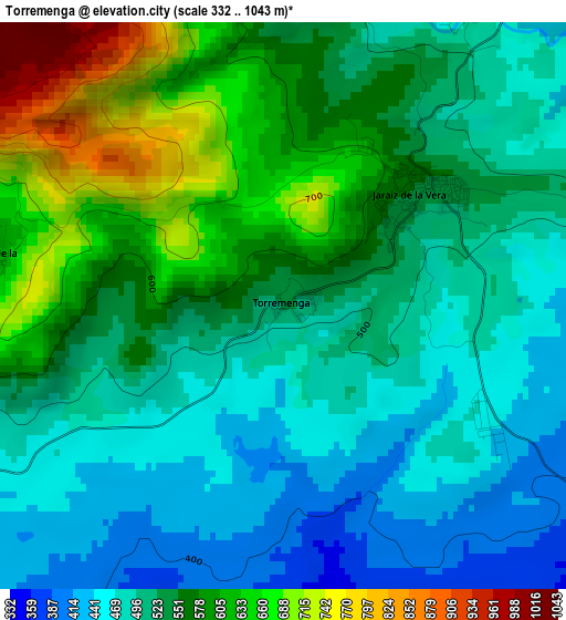 Torremenga elevation map