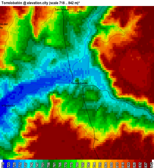 Torrelobatón elevation map