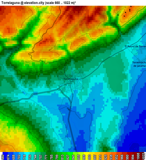 Torrelaguna elevation map