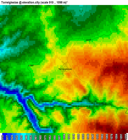 Torreiglesias elevation map