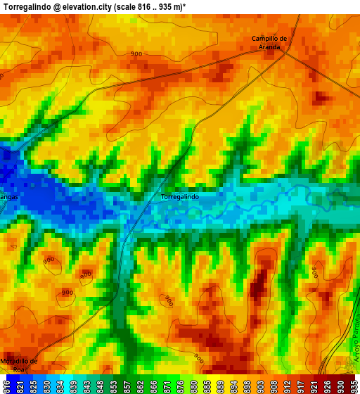 Torregalindo elevation map