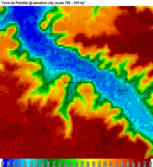 Torre de Peñafiel elevation map