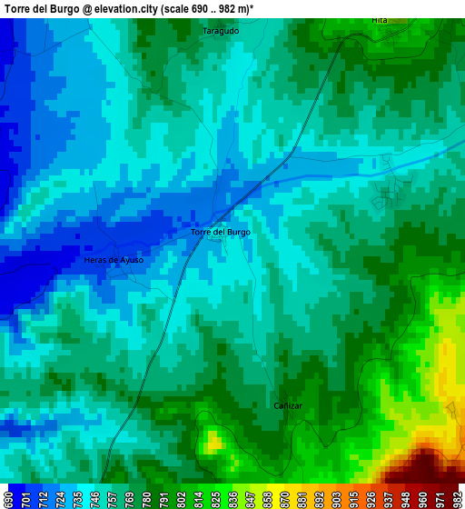 Torre del Burgo elevation map