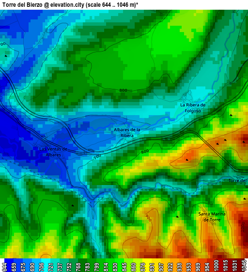 Torre del Bierzo elevation map