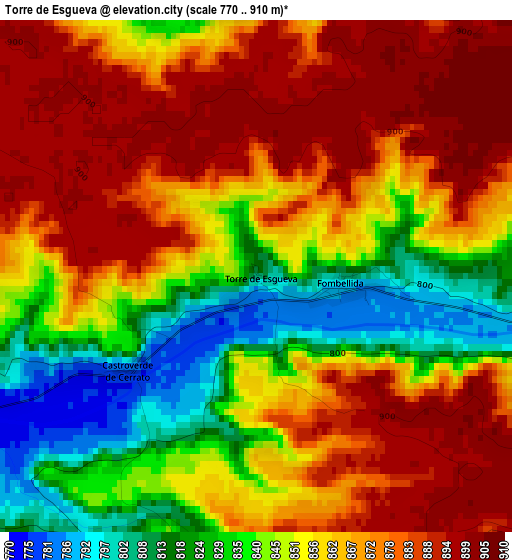 Torre de Esgueva elevation map