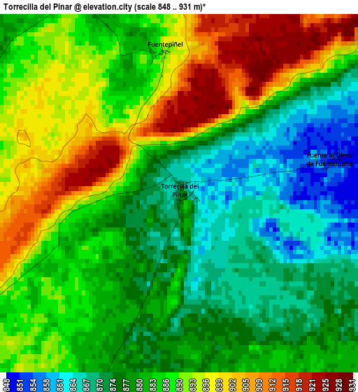 Torrecilla del Pinar elevation map