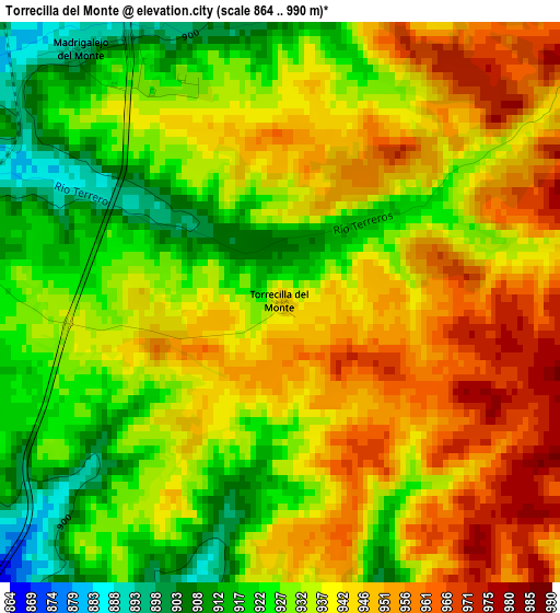 Torrecilla del Monte elevation map