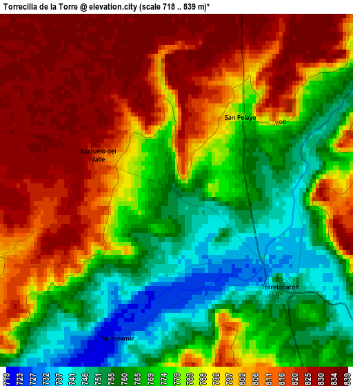 Torrecilla de la Torre elevation map