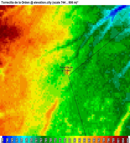 Torrecilla de la Orden elevation map