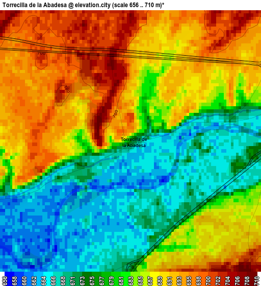 Torrecilla de la Abadesa elevation map