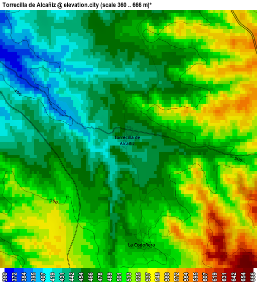 Torrecilla de Alcañiz elevation map