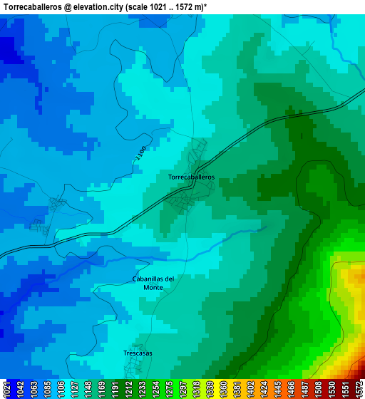 Torrecaballeros elevation map