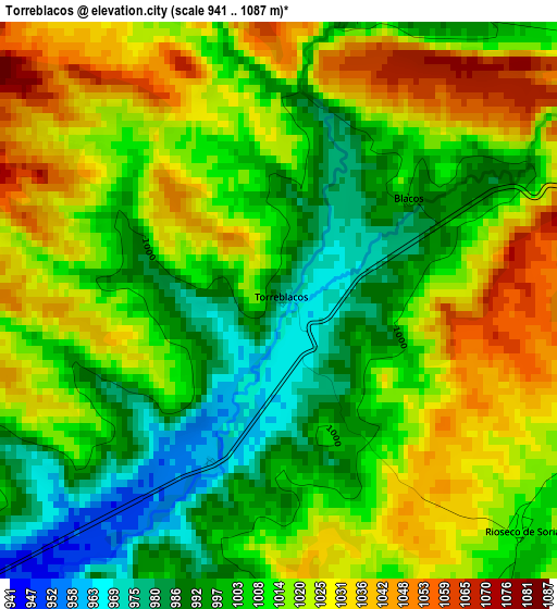 Torreblacos elevation map