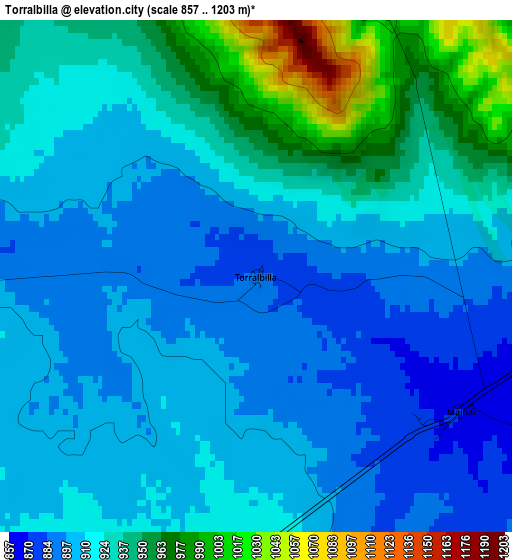 Torralbilla elevation map