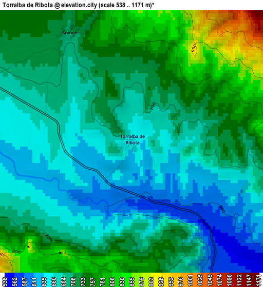 Torralba de Ribota elevation map