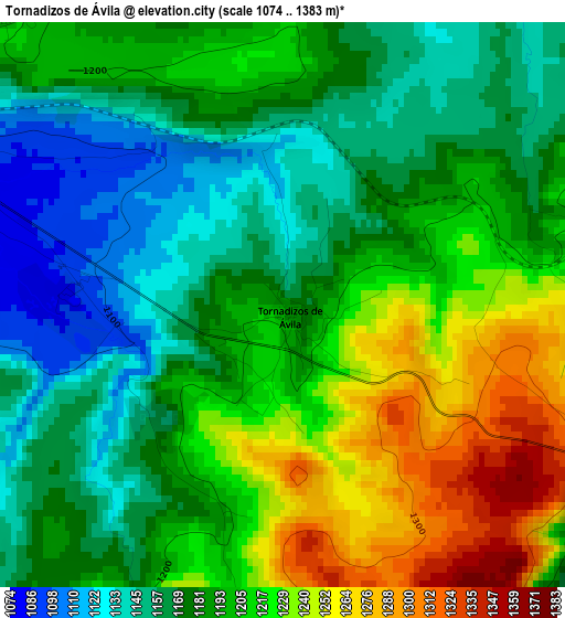 Tornadizos de Ávila elevation map