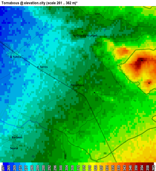 Tornabous elevation map