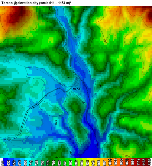 Toreno elevation map