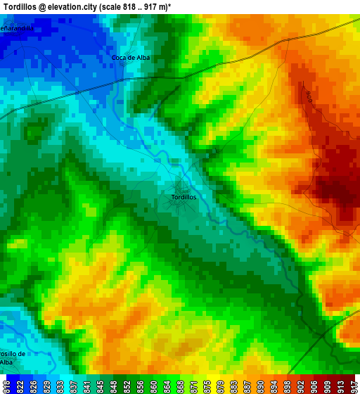 Tordillos elevation map