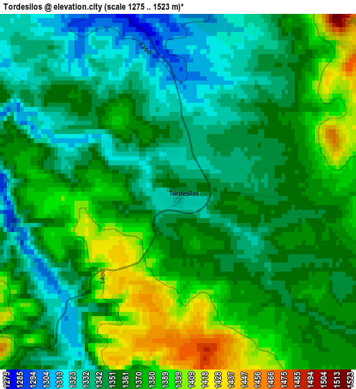 Tordesilos elevation map