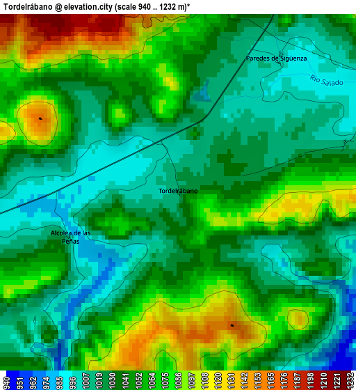 Tordelrábano elevation map