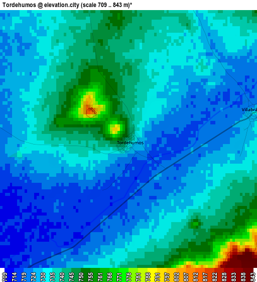 Tordehumos elevation map