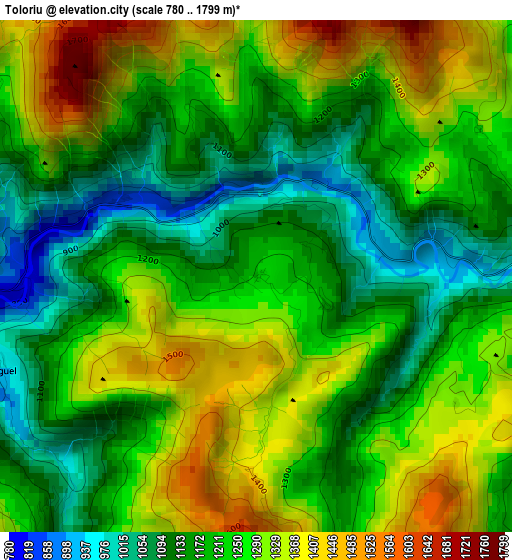 Toloriu elevation map