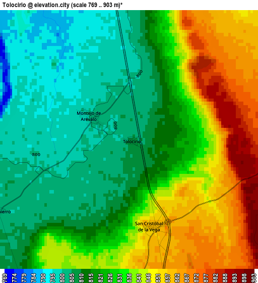 Tolocirio elevation map