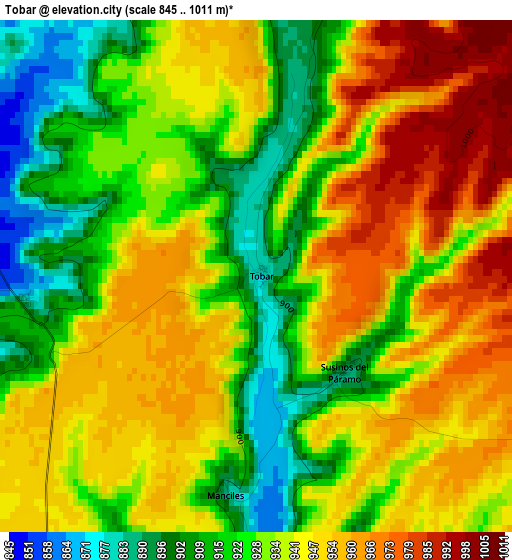 Tobar elevation map