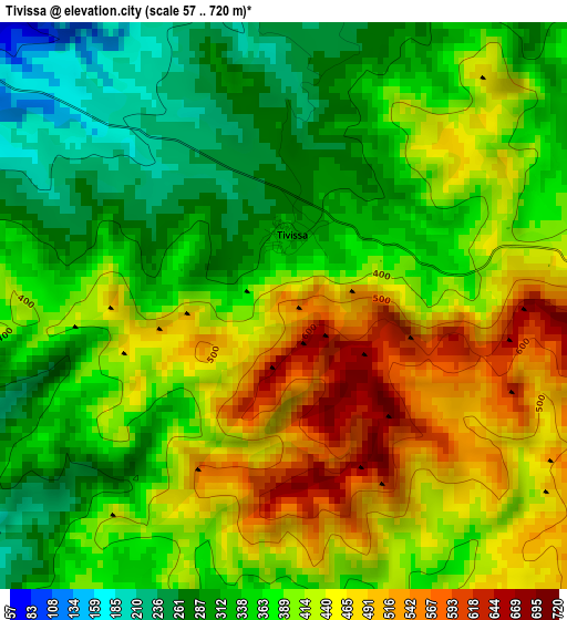 Tivissa elevation map