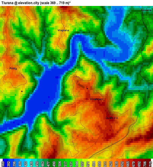 Tiurana elevation map