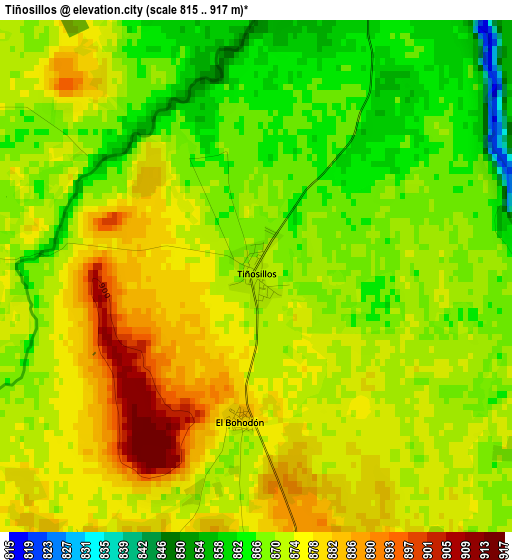 Tiñosillos elevation map