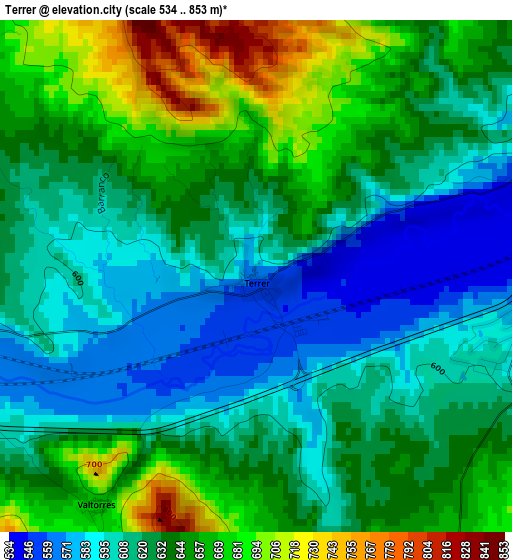 Terrer elevation map