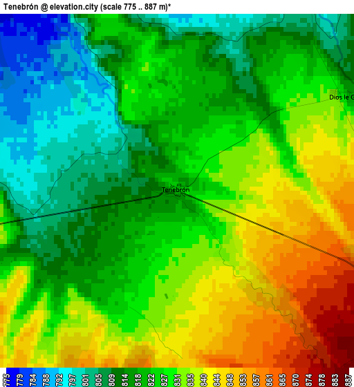 Tenebrón elevation map