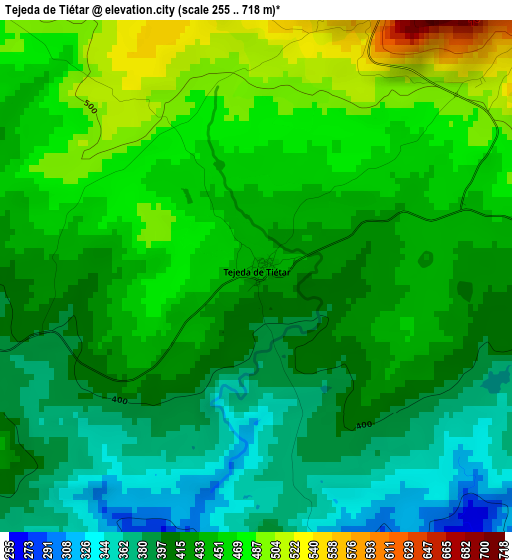 Tejeda de Tiétar elevation map