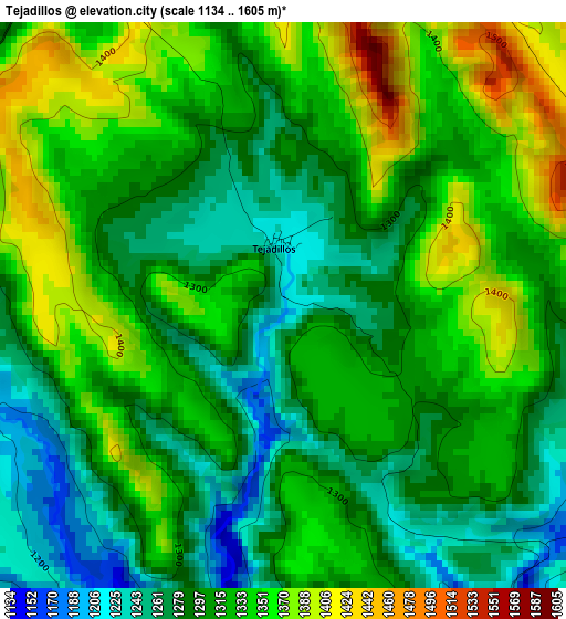 Tejadillos elevation map