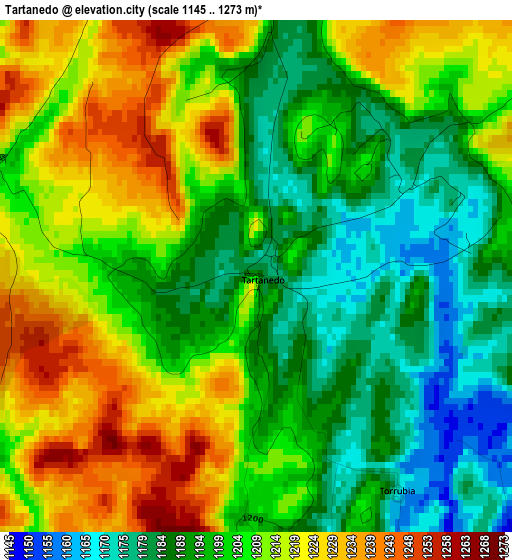 Tartanedo elevation map