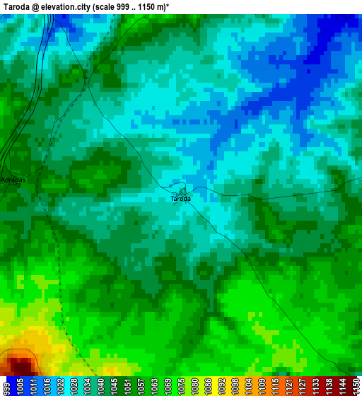 Taroda elevation map