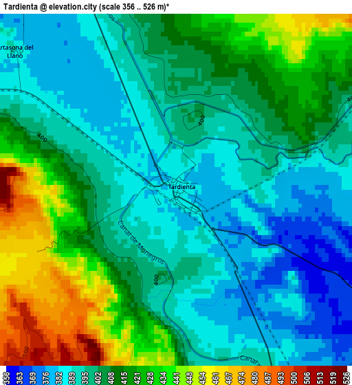 Tardienta elevation map