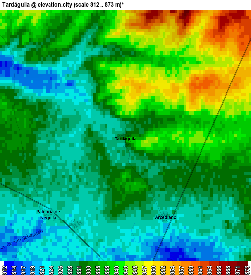 Tardáguila elevation map