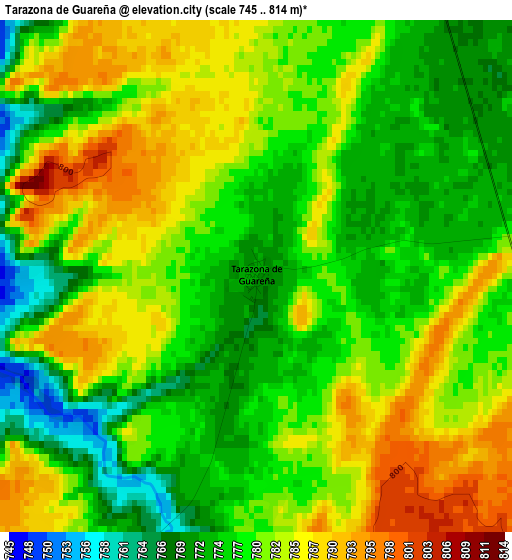 Tarazona de Guareña elevation map