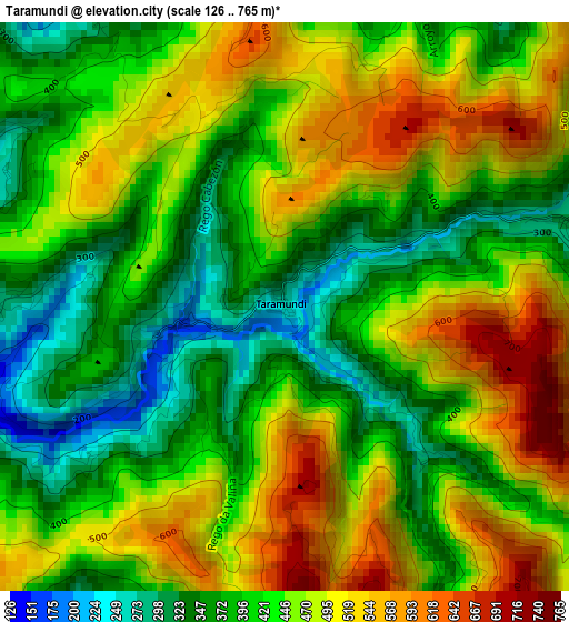 Taramundi elevation map