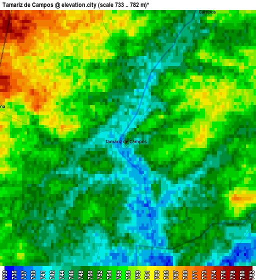 Tamariz de Campos elevation map