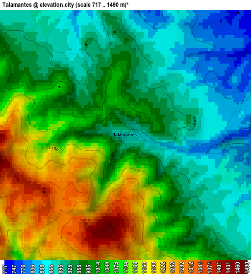 Talamantes elevation map