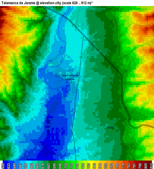 Talamanca de Jarama elevation map