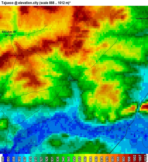 Tajueco elevation map